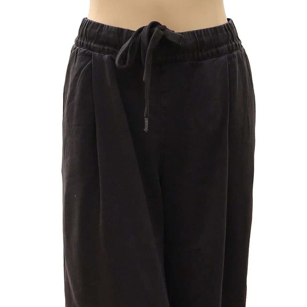 Free People Women's Wide-Leg Drawstring Trouser Pants Adjustable Black S 288992 - Picture 4 of 6